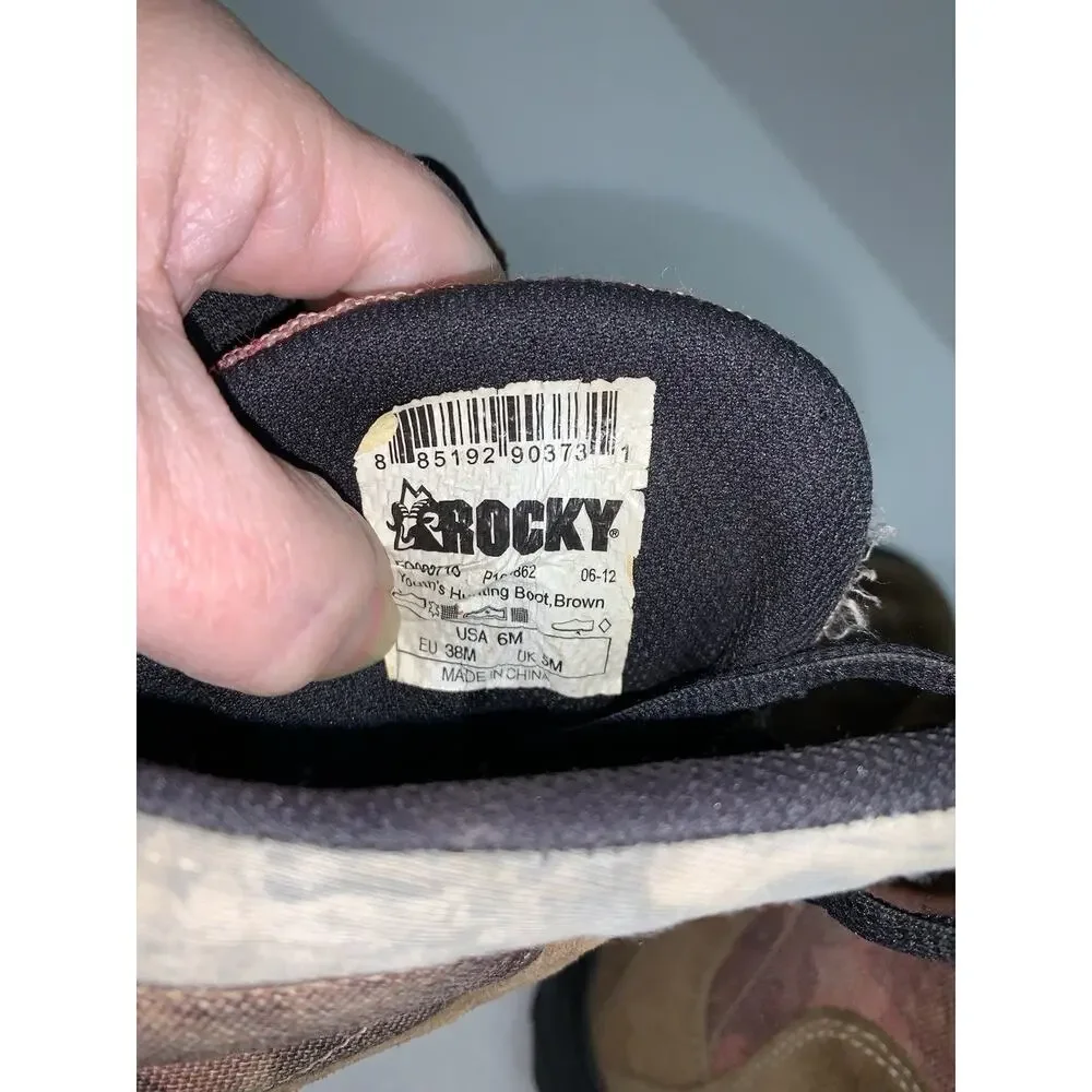 Rocky Gear Boots Youth Size 6 M Brown Camo Insulated Lace up READ